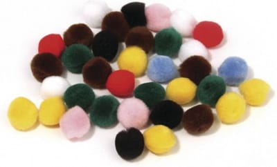 Rayher hobby knutsel pompons - 25 mm - kleurenmix - 35x stuks - zelf dieren figuren maken
