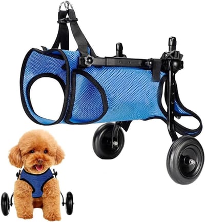 Huisdieren rolstoel - Honden looprek - Huisdier mobiliteit - Verstelbaar frame - Klein tot middelgroot - Zwart