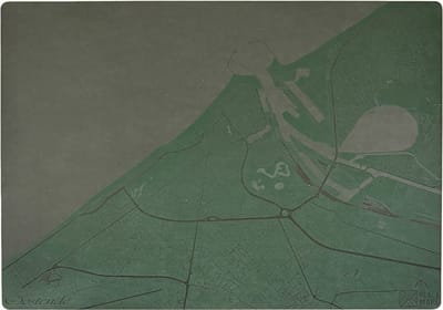 Place Maps Placemat Skyline Londen - Big Ben & Parlement - Kunstleer - Zwart - 1 Stuk