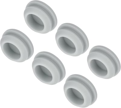 6x Siliconen Gatstoppers Grijs - 15mm Montage - Smalle Afdichtingskappen voor Paneel en Schotten