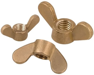 Brass Butterfly Hand Nuts M4 - Set van 6 Wing Nuts voor Bevestiging en Montage