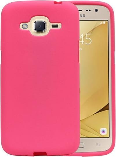 Roze Zand TPU back case cover hoesje voor Samsung Galaxy J2 2016