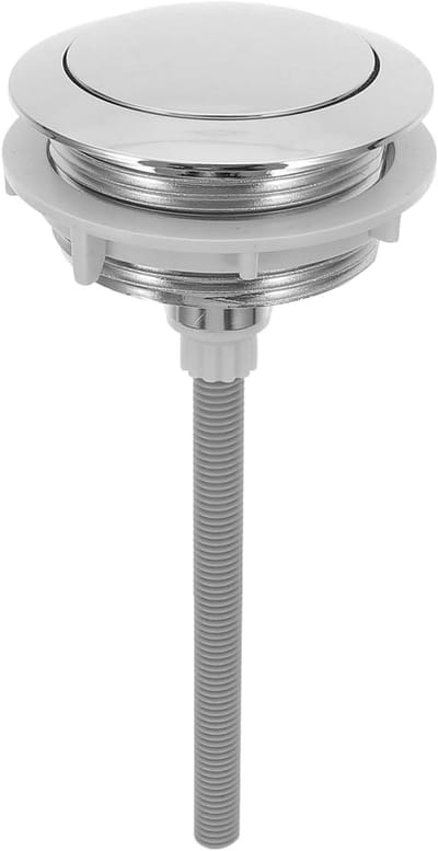 Toiletspoelknop - Universele Knop - Toiletten Repareren - Glad Glanzend Oppervlak - 15.5 x 5.8 cm - Zilverkleurig