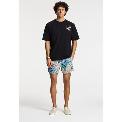 Shiwi Finn Relaxed T-shirt Sketched Flowers Black Größe: S | Bedruckte T-Shirts Outlet | Herren | Schwarz