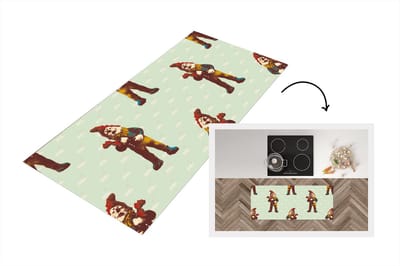Keukenloper - Loper keuken - Kabouter - Patronen - Tuin - 120x50 cm - Keukenloper vinyl