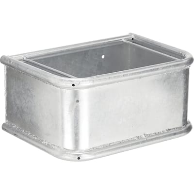 Excellent Voerbak - Drinkbak - Voerbak boerderijdier - Verzinkt rechthoekig - 35 Liter - zilver metaal
