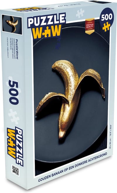 Puzzel Gouden banaan op een donkere achtergrond - Legpuzzel - Puzzel 500 stukjes