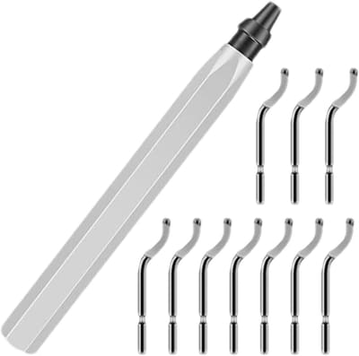 Ontbraamgereedschap Metaal - Randbewerking Tool - Glad Maken Randen - Ergonomische Handgreep - 10 Extra Messen - Wit