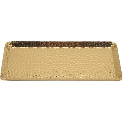25x11cm Handdoek Gehamerd Dienbladen Roestvrij Staal Multifunctioneel Vaatwasserbestendig Dessert Dienblad Bord voor goud
