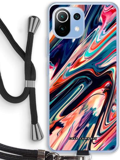 Case Company® - Hoesje met koord geschikt voor Xiaomi Mi 11 Lite hoesje met Koord - Quantum Being - Telefoonhoesje met Zwart Koord - Bescherming aan alle Kanten en Over de Schermrand