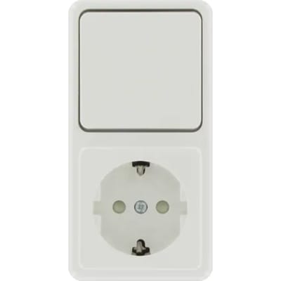 Sencys Combinatie Wisselschakelaar/stopcontact Tuleda Geaard Wit