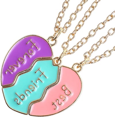 Vriendschapsketting voor 3 Beste Vriendinnen met Magnetische Hartpendant, Verstelbaar en Kleurrijk, Perfect Cadeau voor Vriendin of Zus, Unieke Accessoire voor Elke Gelegenheid