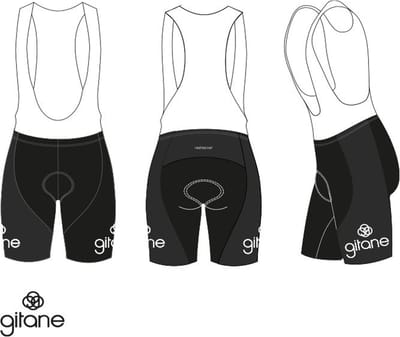 Retro Wielerbroek Gitane - REDTED -Zwart - XXL