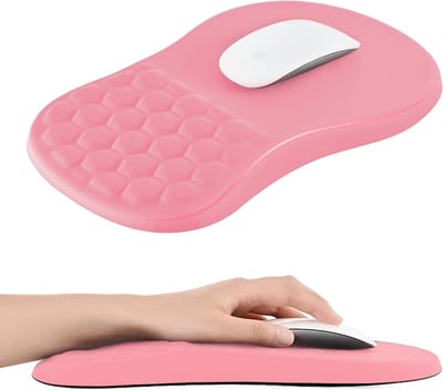 Ergonomische Muismat met Polssteun en Massagefunctie, Ideaal voor Gaming en Thuiswerk, Anti-slip PU Basis en Zachte Lycra Oppervlak voor Comfort en Pijnverlichting