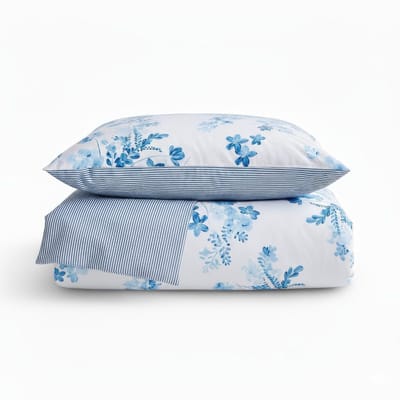 Beddengoedset%100 Katoen Sevilla Patroon Dekbedovertrek Set (Blauw, 135 x 200 + 80 x 80 cm)