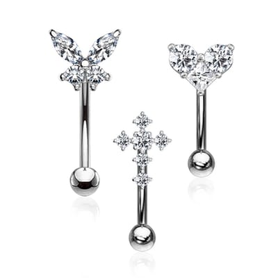 Piercing voordeelset 3 pack sweet box 1.2x8 - zilver - LMPiercings