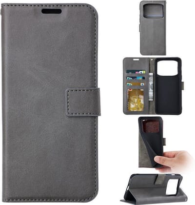 Portemonnee Book Case Hoesje Geschikt voor: Xiaomi Poco X4 Pro - Grijs