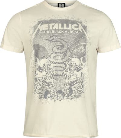 Metallica T-shirt - Amplified Collection - Inverted Black Album - S tot 3XL - voor Mannen - gebroken wit
