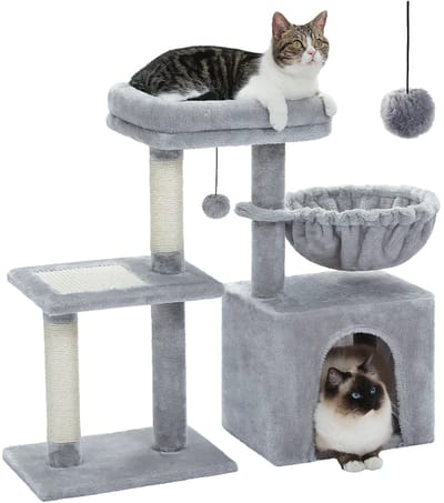 Geargalaxy Krabpaal - Kattenboom - Kattentoren - Krabmeubel - Kattenmeubel - Kattenhuis - Krabtoren - Klimpaal - 73cm Hoog - Grijs