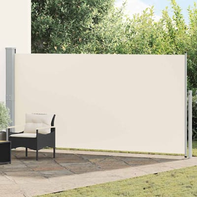 vidaXL - Windscherm - uittrekbaar - 160x514 - cm - crème