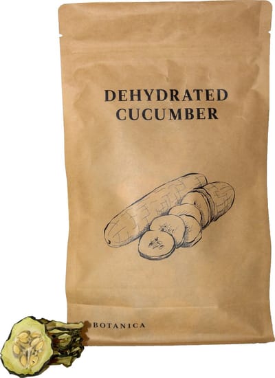 BOTANICA Gedroogde komkommer schijfjes - 70 gram - 100% natuurlijk - Garnering voor Gin Tonic, Cocktails & Desserts