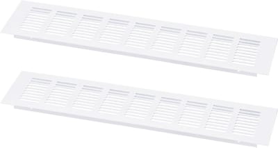 Luchtrooster Afdekking - Ventilatierooster Deksel - Ventilatie Verbeteren - Antislip Groefdesign - 400 x 100 mm - Wit