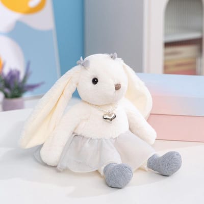 35/50cm Schattige Langoren Konijn Pluche Pop met Prinsessenjurk Knuffeldier Speelgoed Cadeau voor Meisjes Woondecoratie about 35cm gray