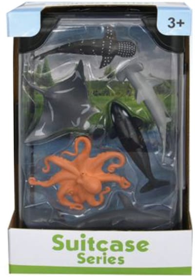 PIA Soft Toys - Zeedieren Kofferspeelset (Groot) 13 cm x 7 cm x 22,5 cm