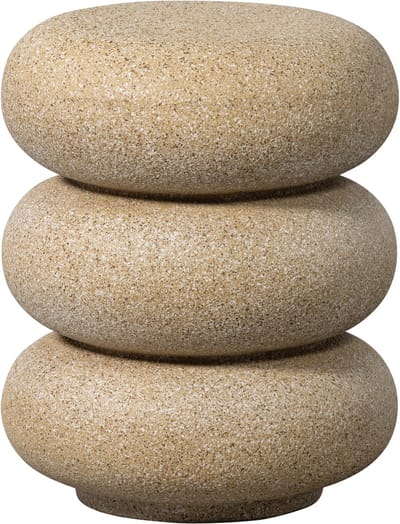 WOOOD Laurel Bijzettafel Met Spikkels - Magnesium - Beige - 50x40x40