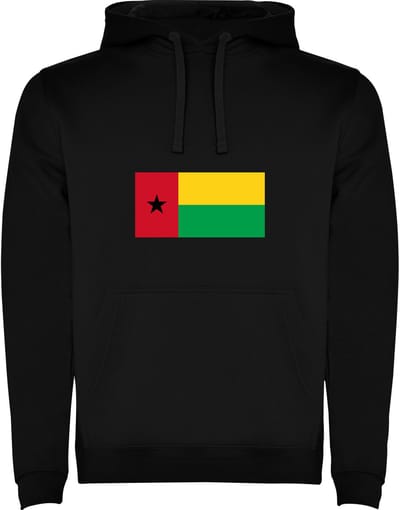 Zwarte Hoodie met Wereldse vlag land Guinea-Bissau Full Color Maat M