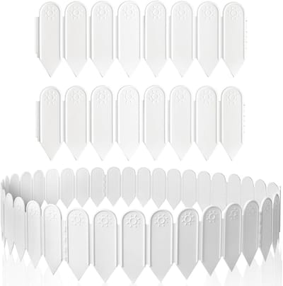 Set van 20 kunststof tuinboorden – 3 m, flexibel, voor tuin, bloembed, tuinpad, 14 cm hoog