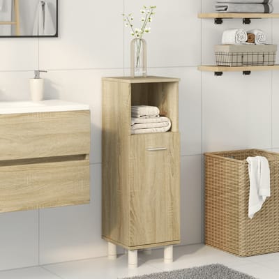 vidaXL - Badkamerkast - 30,5x30x95 - cm - bewerkt - hout - sonoma - eikenkleurig