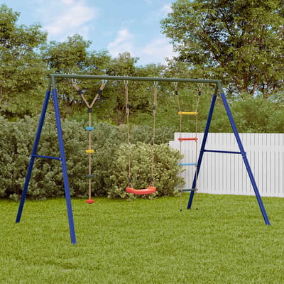 vidaXL Schommelset met schommel, ladder en klimtouw met schijven
