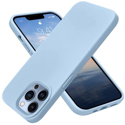 geschikt voor iPhone 13 Pro Hoesje Siliconen - Soft Touch Telefoonhoesje - geschikt voor iPhone 13 Pro Silicone Case met zachte voering - Mobiq Liquid Silicone Case Hoesje geschikt voor iPhone 13 Pro lichtblauw