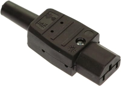 Apparaatconnector - Koude Apparaten - Stroom Aansluiten - IP20 Bescherming - Tot 70 Graden - Zwart