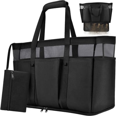 Grote Strandtas XXL 45L Vouwbare Reis- en Weekendtas met Meerdere Compartimenten en Rits, Perfect voor Vakantie en Winkeluitjes