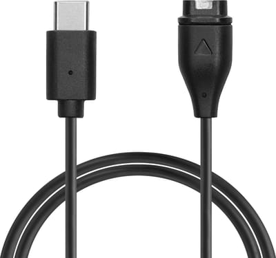 kwmobile USB-oplaadkabel type c geschikt voor Garmin vivomove 3S / vivoactive 4 4S 5 / Venu 3 / Venu 3S - Kabel voor smartwatch - in zwart