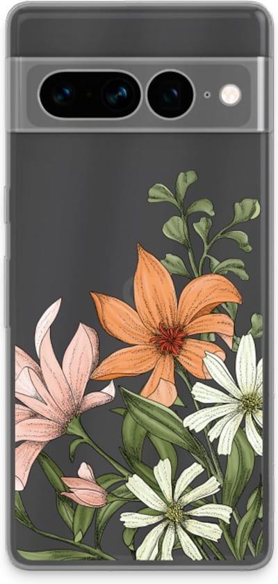 Case Company® - Hoesje geschikt voor Google Pixel 7 Pro hoesje - Floral bouquet - Soft Cover Telefoonhoesje - Bescherming aan alle Kanten en Schermrand