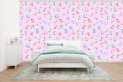 Behang - Fotobehang Alfabet - Letters - Patroon - Breedte 500 cm x hoogte 280 cm