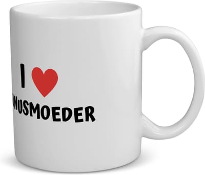 Akyol - i love bonusmoeder koffiemok - theemok - Moeder - de liefste bonusmoeder - moeder cadeautjes - moederdag - verjaardag - geschenk - kado - 350 ML inhoud