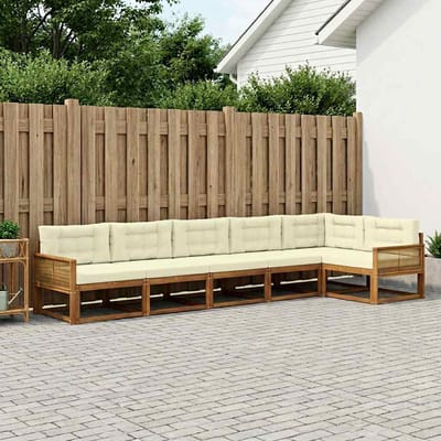 vidaXL - Buiten - bank - set - 6 - st - Natuurlijk - en - Crème