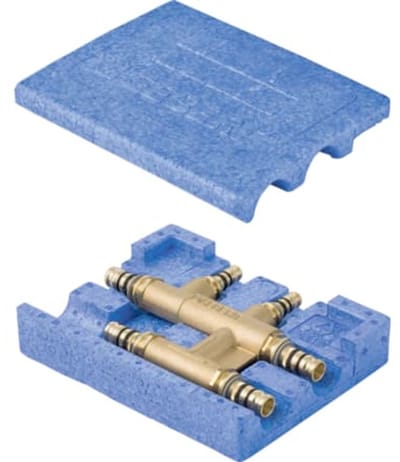 Geberit Mepla kruis-T-stuk met isolatiebox, DN 15 / 15 / 15, dø 20 mm, 612.319.00.5