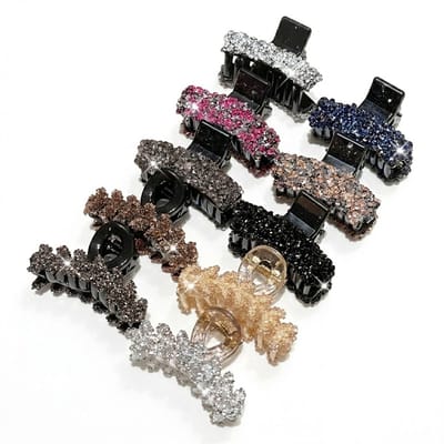 Meerkleurige Strass Haarklemmen Dames Set van 10 Stuks Glitter Haar klem Luxe Haarclips Kunststof met Kristal Look