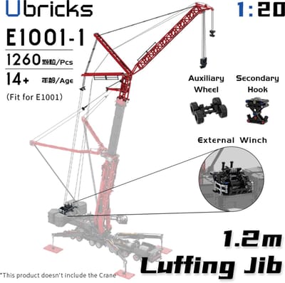 Ubrick E1001-1 Uitbreidingsset – Aanvulling voor Ubrick E1001 Liebherr LTM 11200 Kraan | MOC Accessoirebouwset mammoet