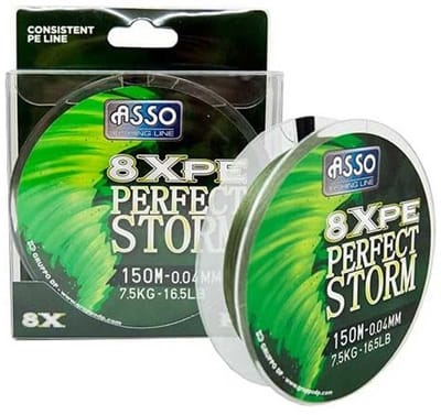 Asso 8x Perfect Storm 150 M Gevlochten Vislijn Transparant 0.060 mm
