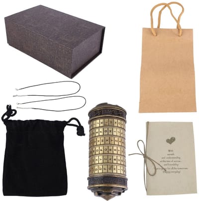 Dailygoods- Cryptex Klassiek Ontwerp - Codeslot - Wachtwoord Wijzigbaar - Metaal - 13x16x23cm - Ideaal voor Notities en Sieraden