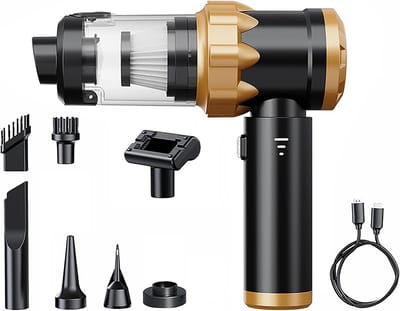 Handstofzuiger met een superzuigkracht van 18000 PA, 4-in-1 auto- en huisstofzuigerset, USB-C opladen, wasbaar filter, compact en draagbaar, verwijdert gemakkelijk auto- en dierenhaar.