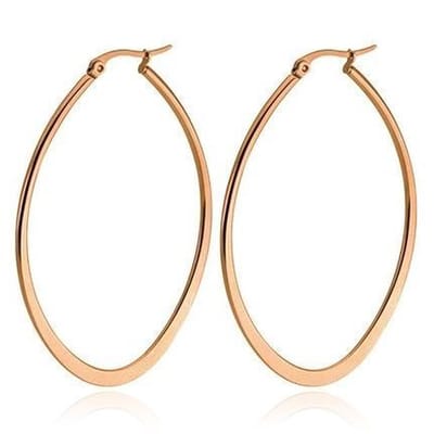 Ovale oorbellen Cilla Jewels Edelstaal Rose-60mm