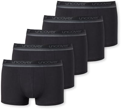 Uncover by Schiesser 5 PACK Shorts - UNCOVER Cotton Heren Onderbroek - zwart