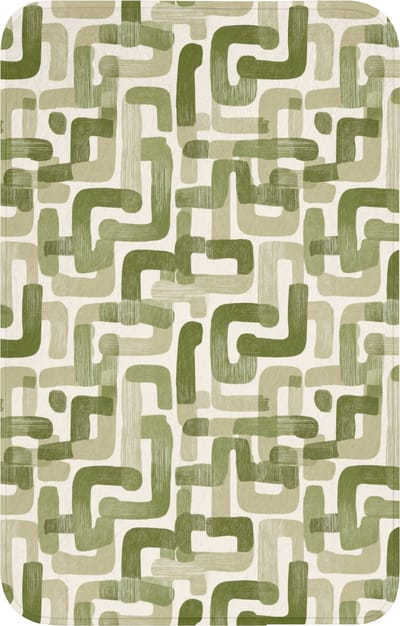 WC mat 50x80 cm - Antislip - Modern - Grafisch - Groen - Toiletmat - Vloermat - Douchemat - Toilet tapijt - Toiletmatten